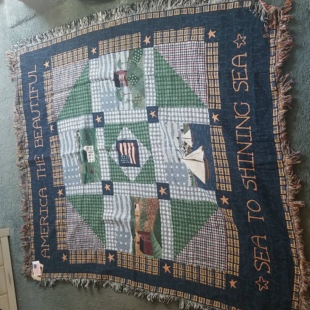 NWT Warren Kimble America the Beautiful tapestry throw